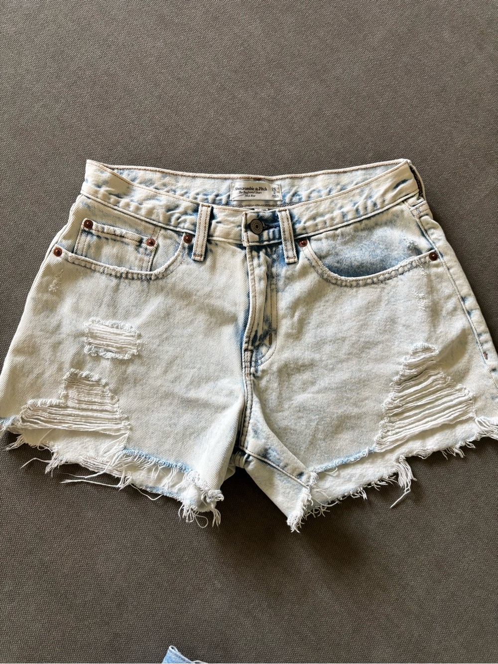 Abercrombie and Finch Light Wash Distressed Women's Denim Shorts